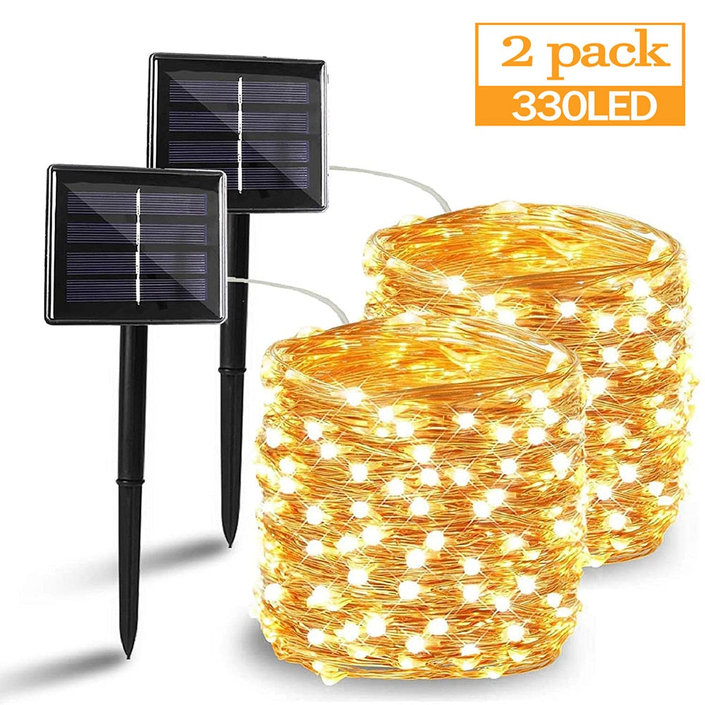 Decorate Your Garden this Christmas with LED Solar Waterproof Fairy String Lights - Available in Different Sizes!