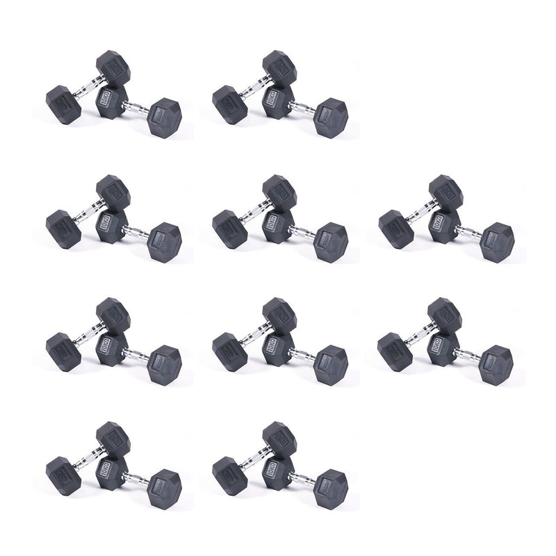 Get Fit with Sumo Strength's Black Hex <a href='/dumbbell/'>Dumbbell</a> Set with Rack - 10 Pairs of 1-10kg Pairs for Home or Commercial Gym Use