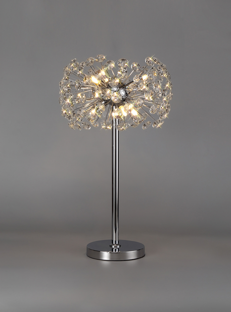 Discover the Elegance of the Black Shield 24 Lead Hand Cut Crystal Table Lamp with Polished Chrome Finish