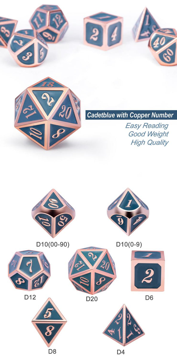 Conquer Dungeons and Dragons with the Dragon Lair Copper Hollow <a href='/metal-dice-set/'>Metal Dice Set</a> for an Extra Heavy and Magical Touch