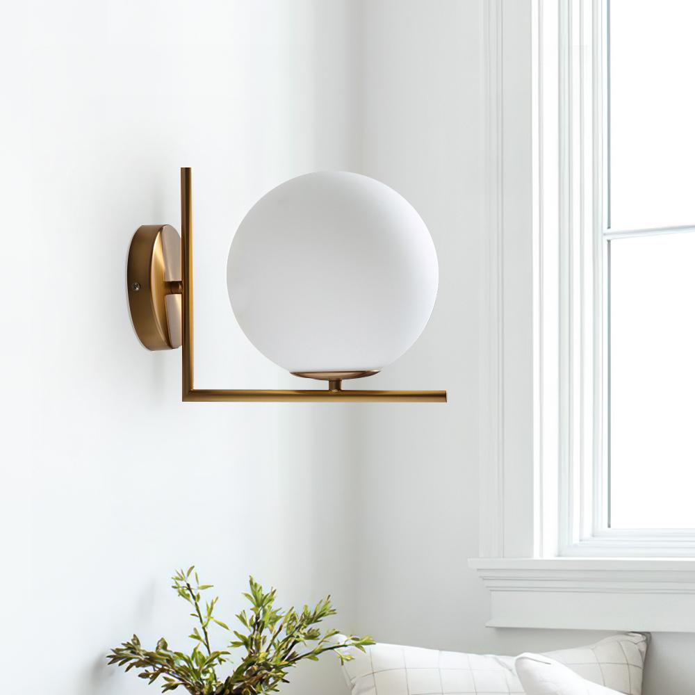 Stylish and durable Solid Brass Wall Light with Frosted Glass for Coastal Areas