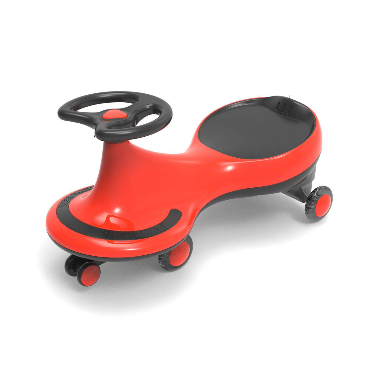 Qaba Ride on Wiggle Car w/LED Flashing Wheels, Swing Car for Toddlers, No Batteries, Gears or Pedals - Twist, Turn, Wiggle Movement to Steer, for 18 - 72 months dolphin shaped Pink+Black Wheels | Aosom Canada