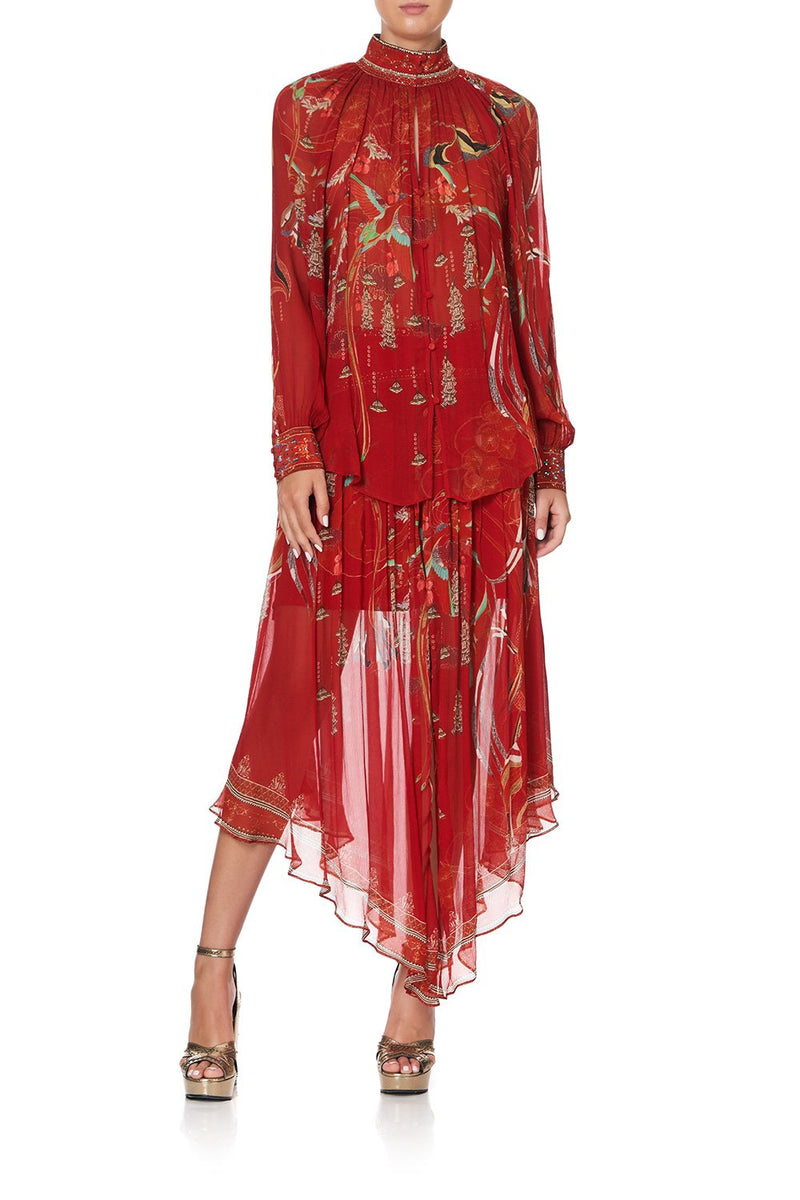 Shirts - Forbidden Fruit Liberty Print Shirt - Black Suitor Brothers