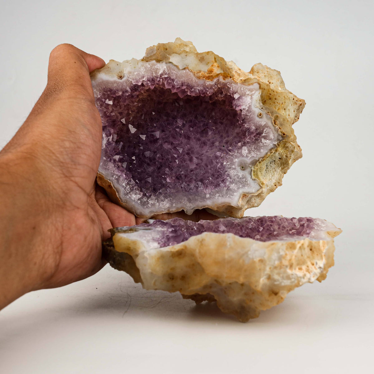 Amethyst Purple Crystals Geode (2 Halves ) Natural Mineral Specimen #   Superb Minerals