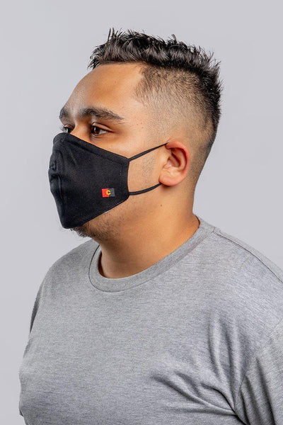 4 Cotton Face Masks with 10 Active Carbon PM2.5 Filters & Breathing Va Vue Shield