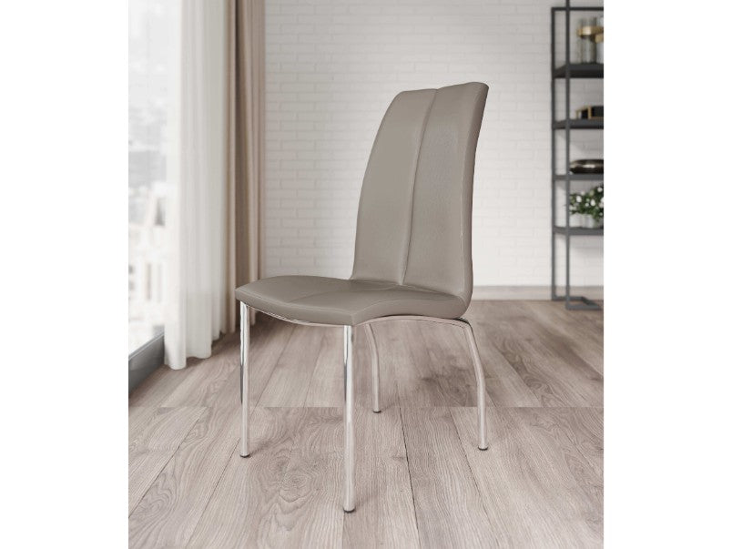 Comida Dining Chair in Rongli PU Leather Grey - Faux Leather | Dwell