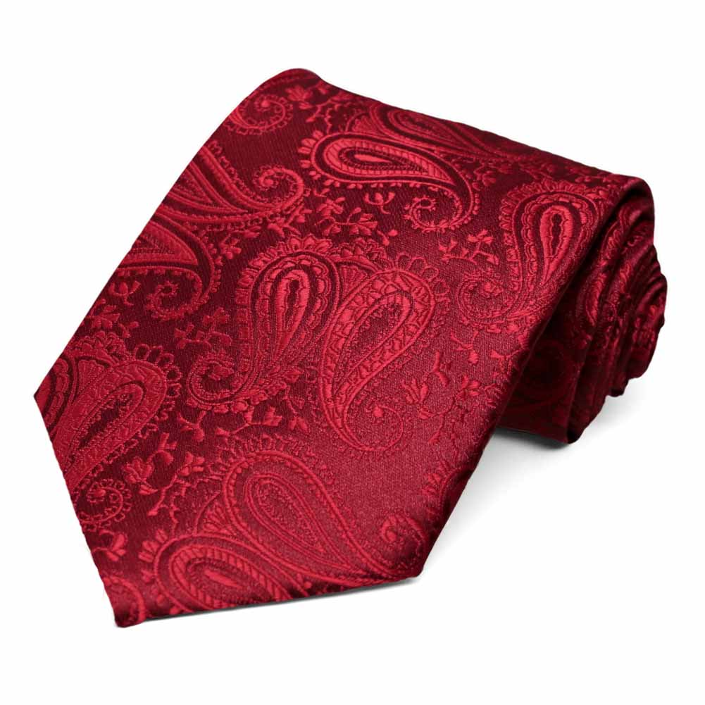 Extra Long Mircofibre <a href='/necktie/'>Necktie</a> Woven Black/silver Paisley XL