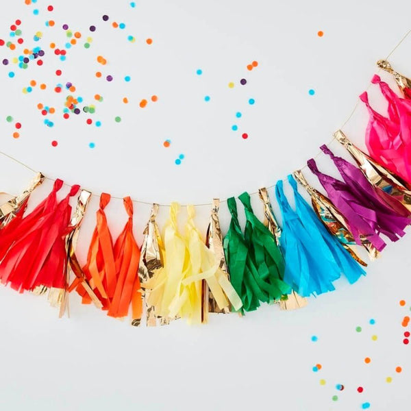 Tissue Paper Tassel Garland Kit - Rainbow (Wholesale)  The Flair Exchange