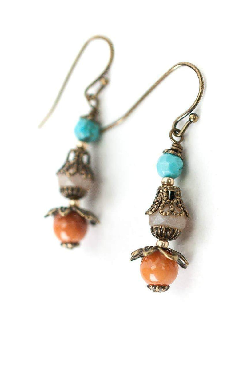 Czech Glass Flower <a href='/dangle-earrings/'>Dangle <a href='/earring/'>Earring</a>s</a> - Anne Vaughan Designs