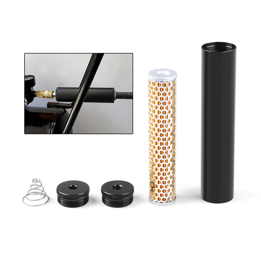 Single Core One Piece Aluminum 6.3''L 1.15'' OD 0.3''ID Tube 1/2x28 Solvent Trap Catch Fuel Filter Monocore
