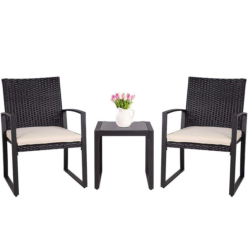 Bistro Table With Umbrella Hole Phi Villa Patio Height Square Set DavidKa