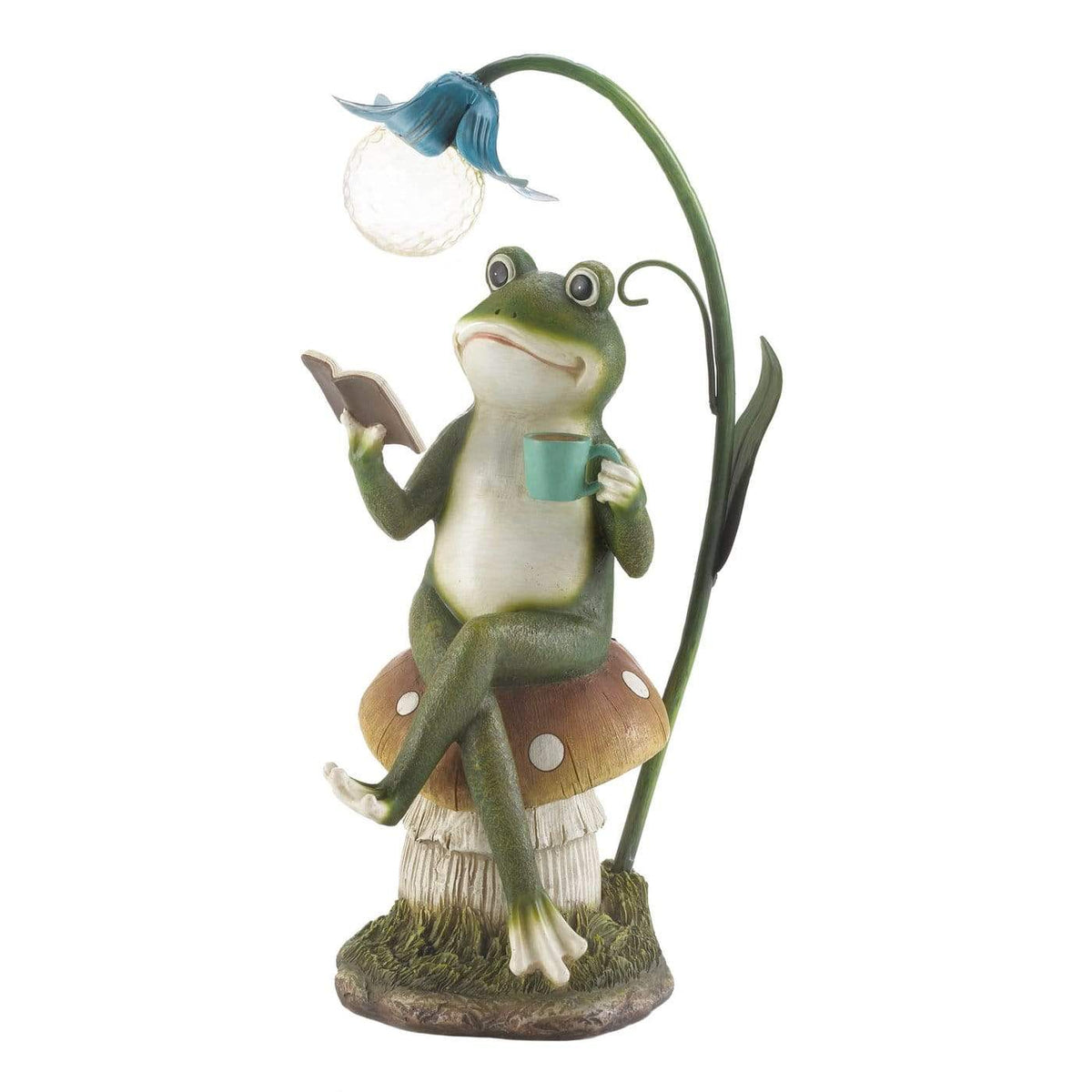 Frog <a href='/garden-statue/'>Garden Statue</a>s  3 Pack 5 Inch Frogs Sitting on Stone  Hooked on Pickin'