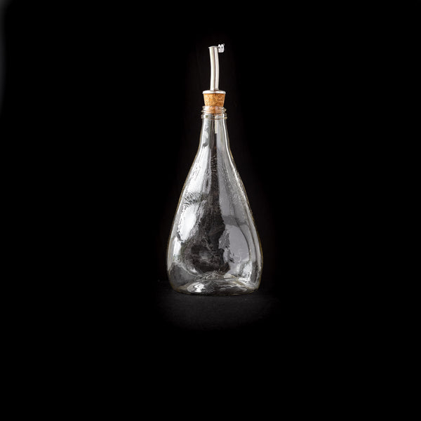 Oil and Vinegar Bottle Set of 2 - 17oz Green Glass Olive Oil Dispenser CB Accessories