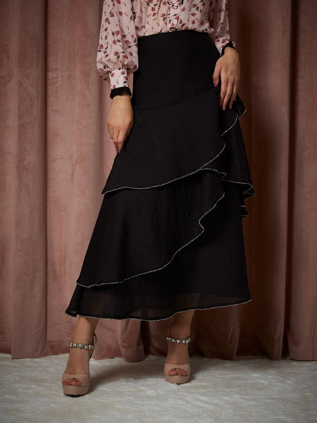 Warehouse Tiered Midi Skirt | Debenhams