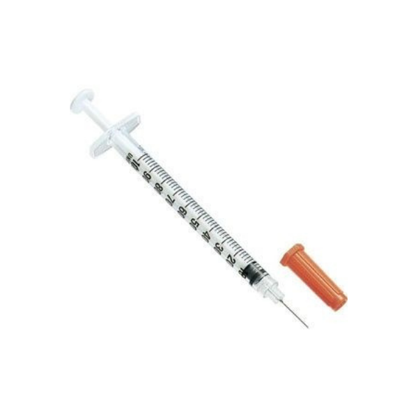 Insulin syringe stock photo