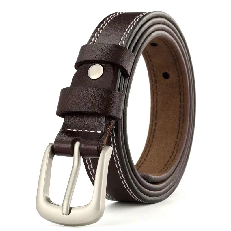 High quality Black Cowskin Belt for Lady women's belt luxury thin belt brand belts Geometric Agio Pin Buckle leather belt - TakoFashion - Women's Clothing & Fashion online shop