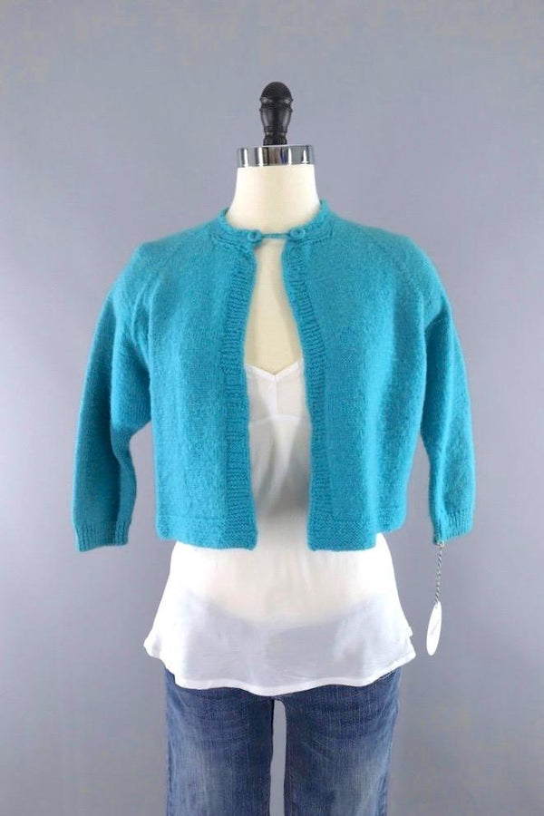 Vintage Super Wool & Fur Cropped Cardigan (M)