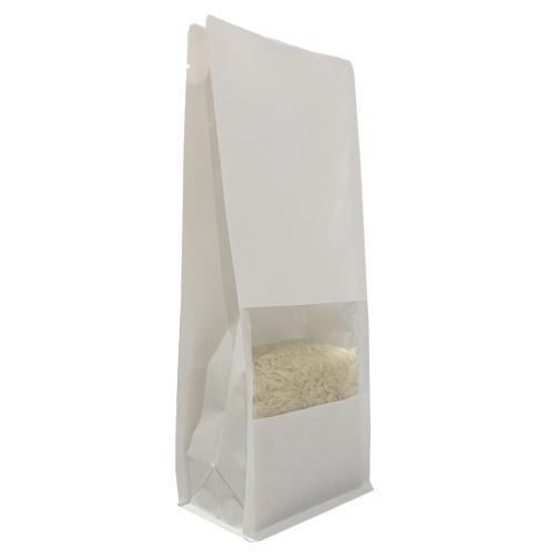 Kraft Flat Bottom Bag (Box Pouch) with valve | Kraft Flat Bottom Bag (Box Pouch) with valve by Paper Bag Co