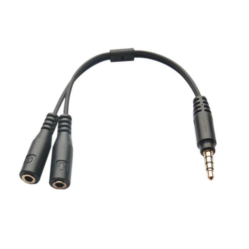 StarTech.com Headset Adapter, Microphone and Headphone Splitter - 3.5mm Male Aux to 3.5mm Female Audio & Mic Combo Jack Y Cable for Laptop / PC (MUYHSMFF) Black - THE PLAZA SHOP
