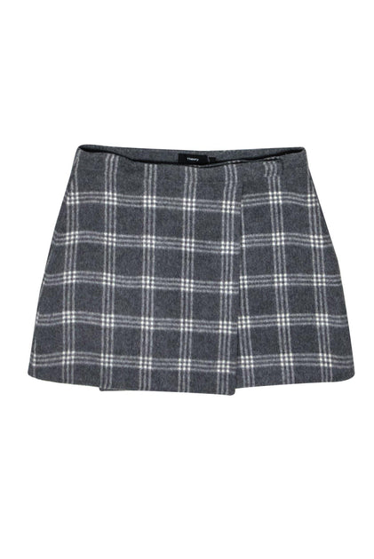 Plaid wool-blend miniskirt Black/White 58% wool 23% polyamide 11% <a href='/cotton/'>cotton</a> 7% acrylic 1% polyester P00339369