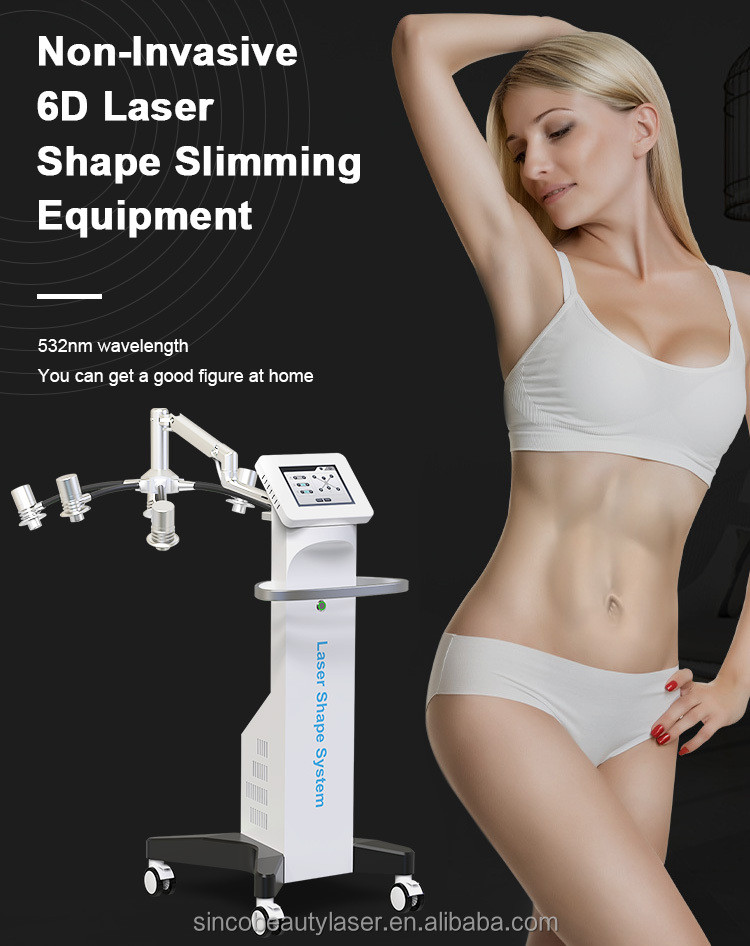 6D laser 532nm wavelength green light fat loss body slimming Machine