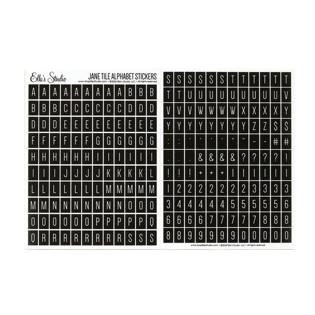 3D Gem Alphabet Raised Stickers - Black | Paper Things