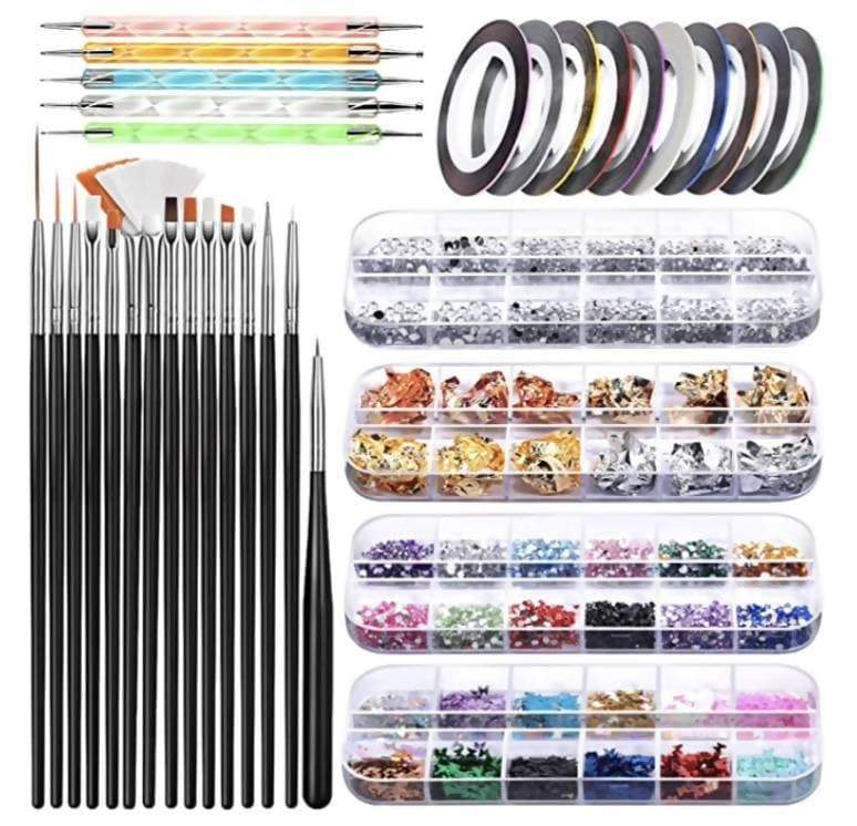 Valuu 50 Sheets Nail Art Foil Transfer Stickers Laser Flower Leopard P  West Tech Shipping - St. Kitts