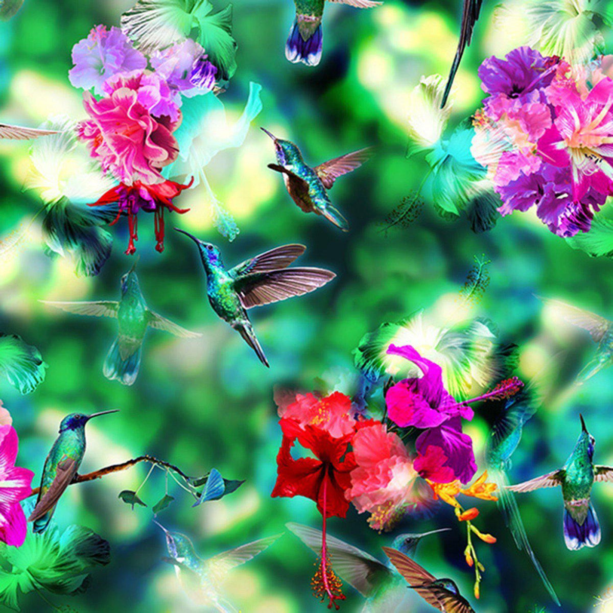 Grey Ditsy Floral Print Rayon Fabric (TU-4025-2) Trade Uno