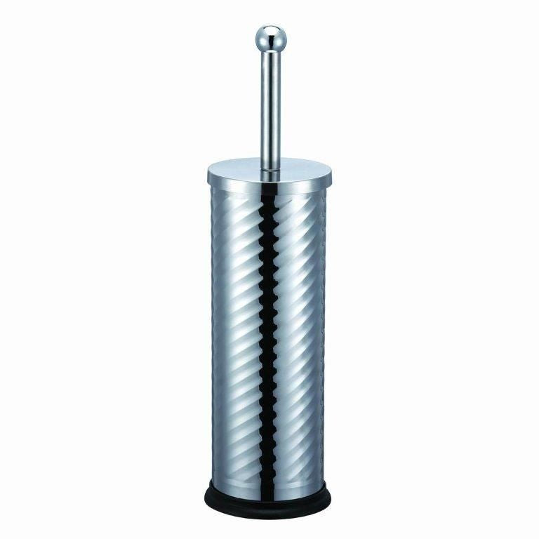 NEW STOCK- Toilet Brush & Holder, Twist Pattern, Stainless Steel- Wholesale Stock Only | Branded Housewares