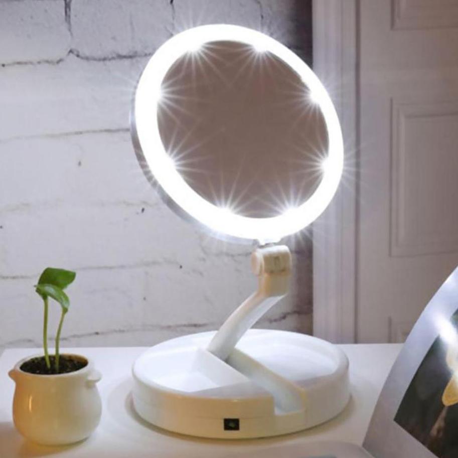 Tomshin-e Hollywood Vanity Makeup Mirror with Lights Touch Control Stepless Dimmable Brightness & 3 Color Temperatures,Detachable 10X Magnifier Included,Light up Dressing Table Cosmetic Mirror - shopMatrix