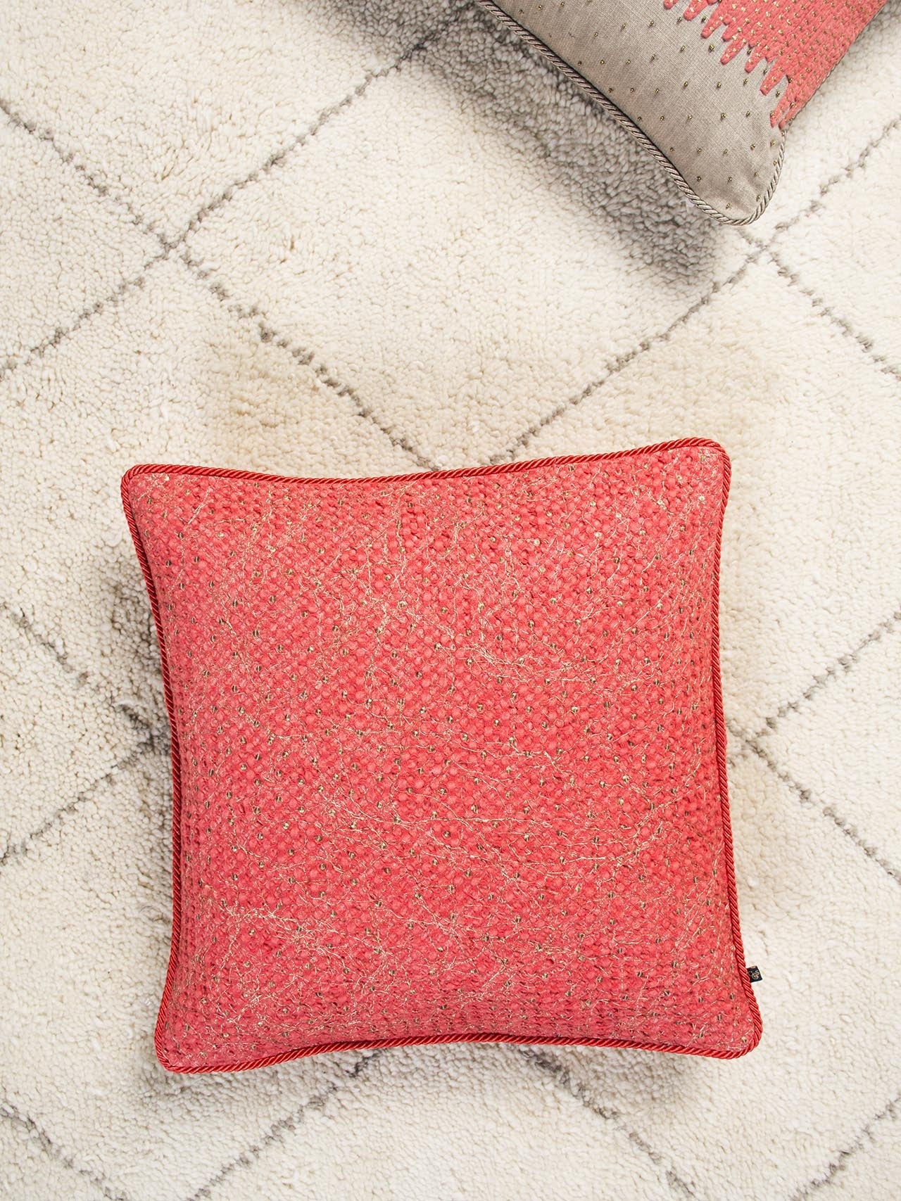 Cushion Cover Crocheted | Waffle Stitch Rayon Navy  balizen