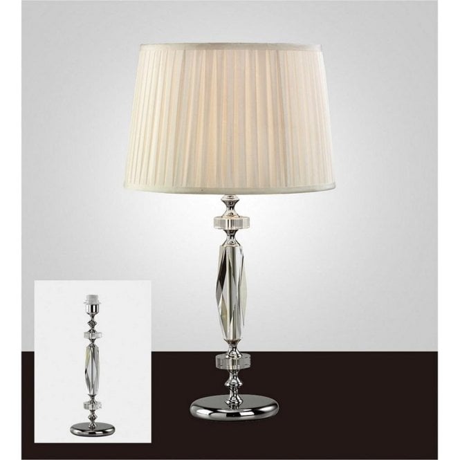 Discover the Elegance of the Black Shield 24 Lead Hand Cut Crystal Table Lamp with Polished Chrome Finish