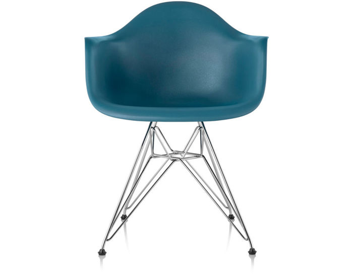 Eames Upholstered Molded Plastic Side Chair 4-Leg Base by Herman Miller: Timeless Style and Built-in Comfort