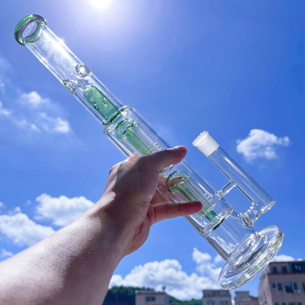 Factory Direct: Double Tree Perc <a href='/straight-tube/'>Straight Tube</a> Water Pipe