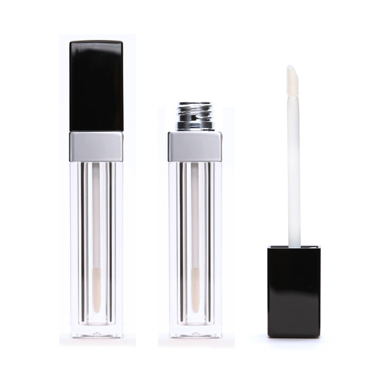 square <a href='/lip-gloss-container/'>lip gloss container</a>s empty clear bottle rose gold wand silver collar tubes <a href='/cute/'>cute</a> bottles for lip gloss High quality packaging factory