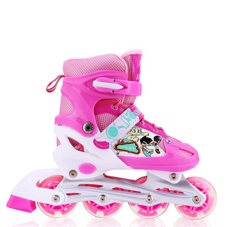 Skates for children adjustable skates for boys and girls sports gifts single flash inline skates