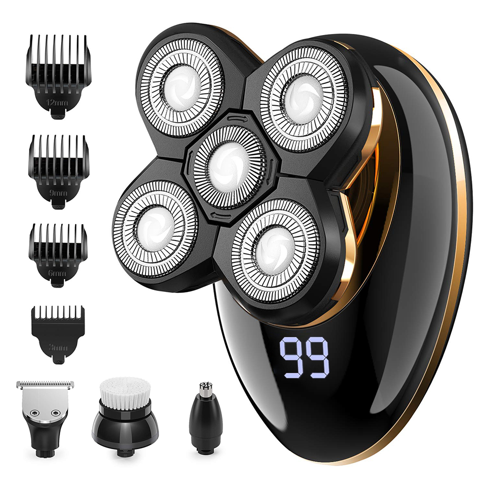 Face Hair Remover USB Groomer Waterproof Rotary Razor Beard Nose Hair Trimmer Electric Shaver for Men