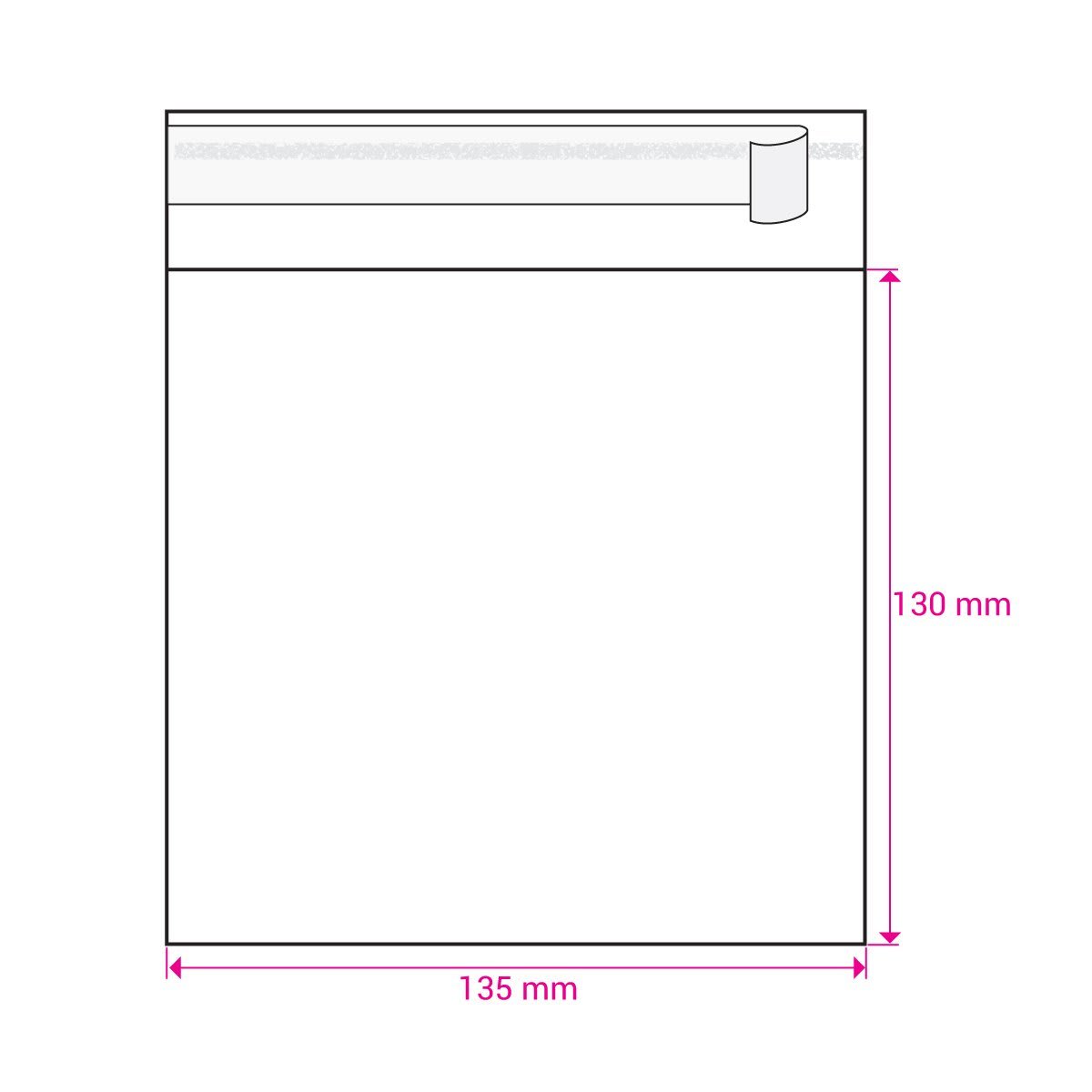 Clear & White PLA Bag - 19cm Square  Vegware