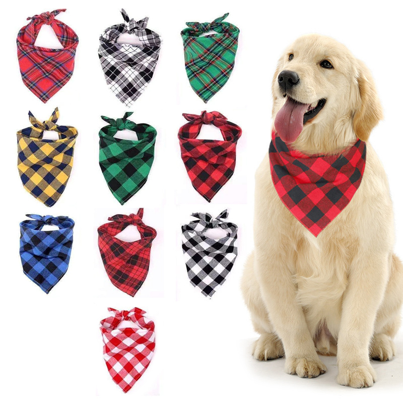 Factory Direct: Customized Plaid Cotton Pet Bandanas at Wholesale Prices