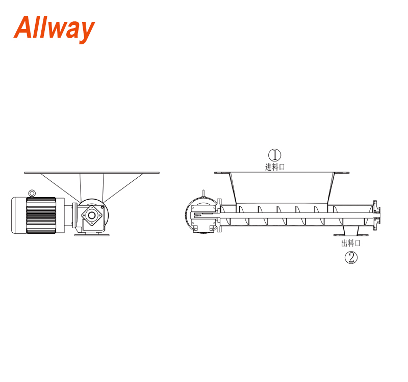 shaft screw conveyor work sketch