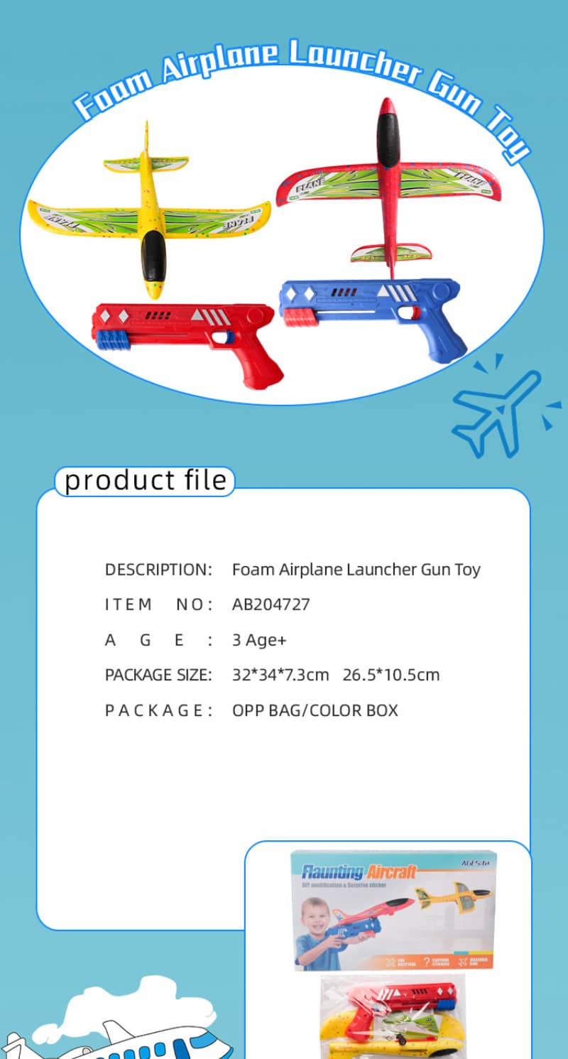 Foam Airplane Throwing Plane with Launcher-01