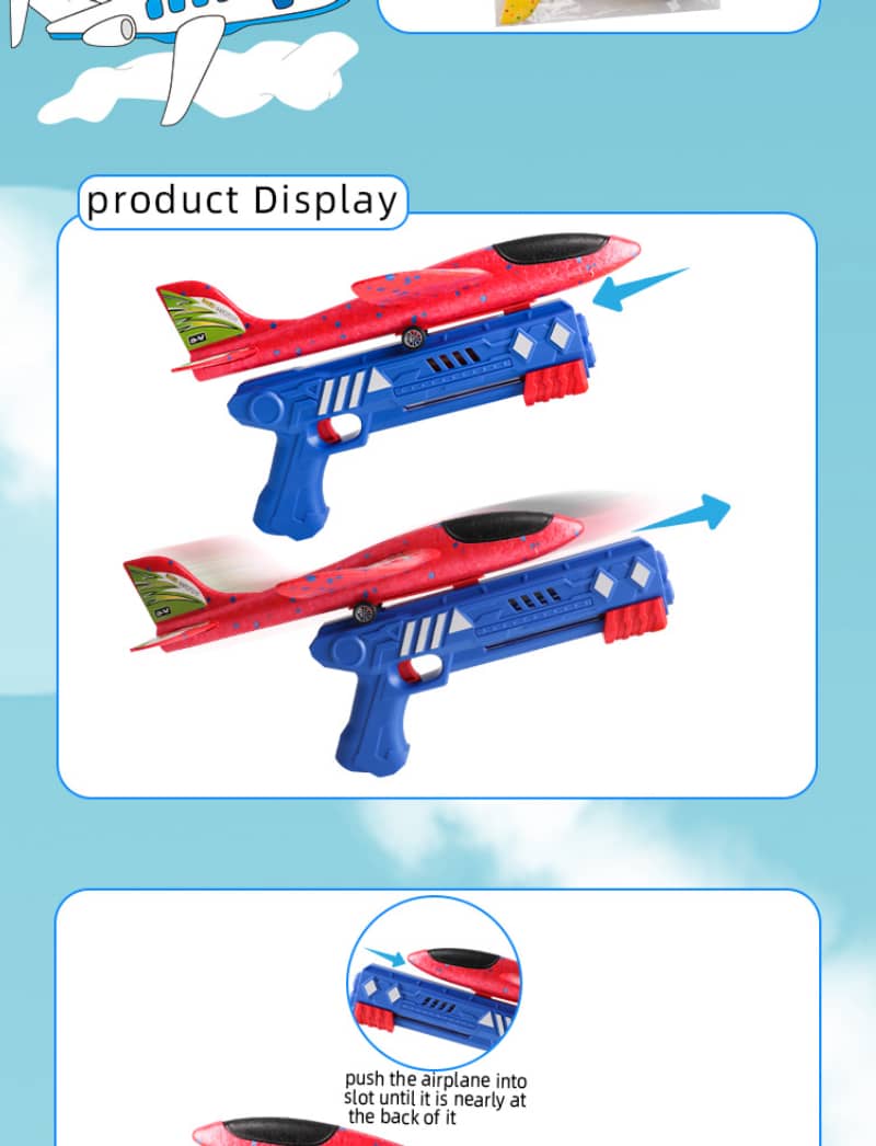 Foam Airplane Throwing Plane with Launcher-02