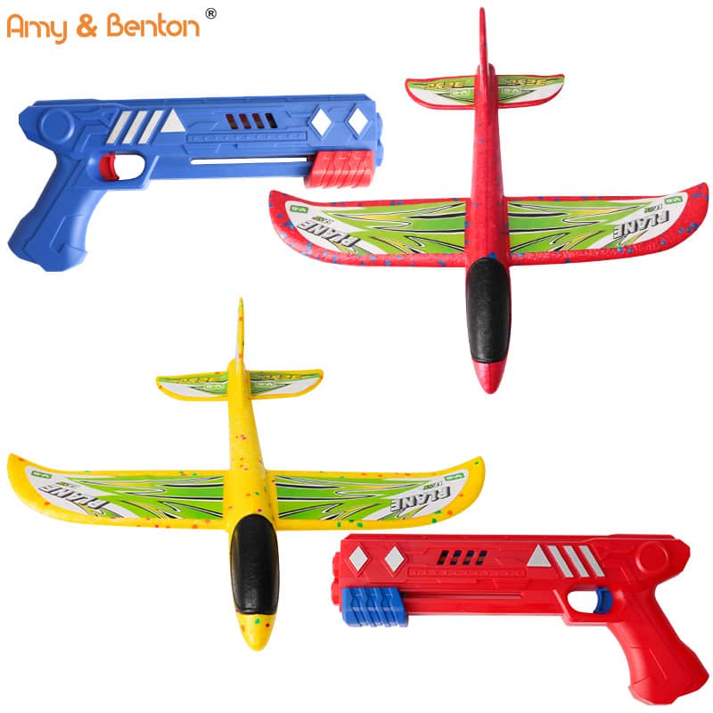 2 Flight Mode Outdoor Foam Airplane Throwing Plane with Launcher Toys