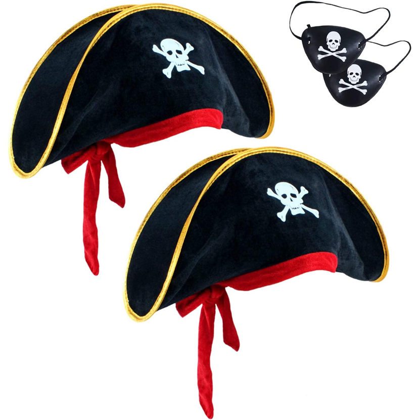 Factory Direct: 2-Piece <a href='/pirate-hat/'>Pirate Hat</a> Set for Pirate Theme Parties & Halloween Cosplay – Shop Pirate Accessories Now!