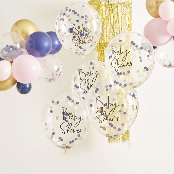 100pcs Balloons 12 Inches Silver Confetti Blue Balloon Arch with 1pcs Garland Kit Strip Baby Shower Birthday Party Decorate - Educational Toys Planet