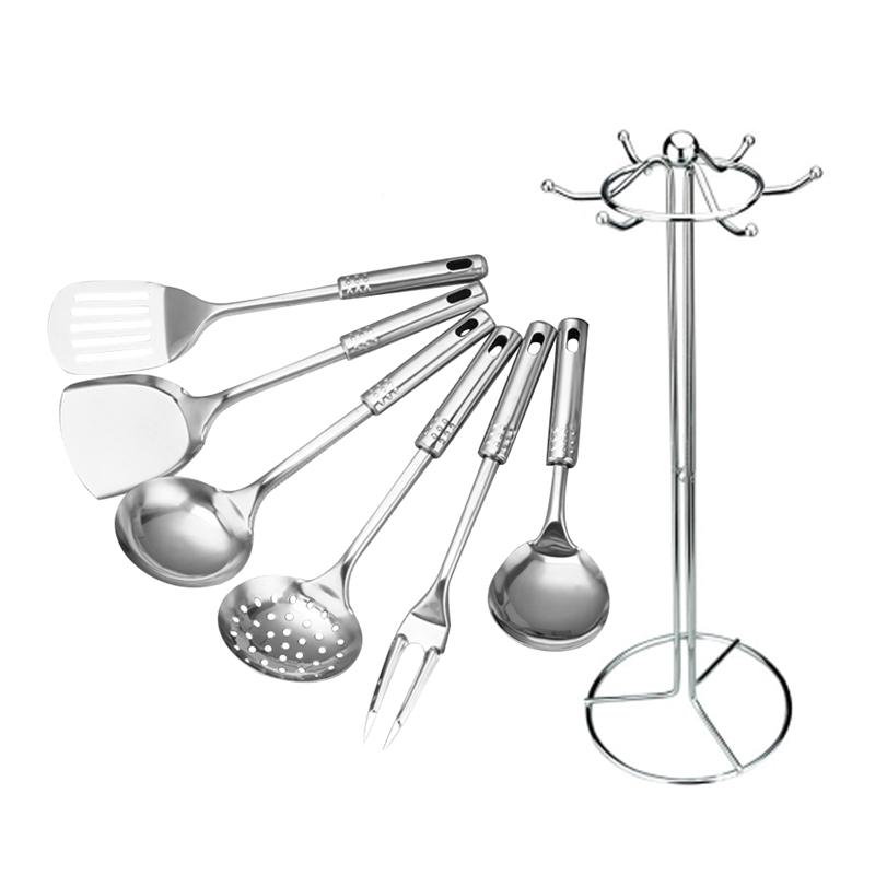 Kitchen Utensils - 8 Piece Cooking Utensils - Nonstick Utensil Set - <a href='/silicon/'>Silicon</a>e and Stainless Steel Kit - For Pots and Pans - Serving Tongs, Spoon, Spatula Tools, Pasta Server, Ladle, Strainer, Whisk