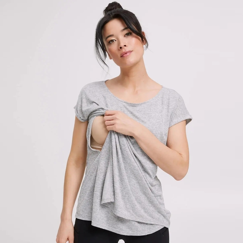 Grey Rayon Nursingt-Shirt