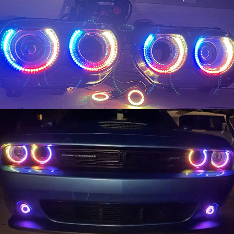 Factory Direct: Dodge Challenger Led RGB Sequential Headlights Kits (2015-2021)