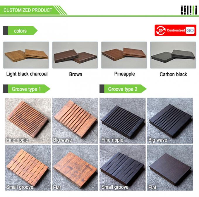 18mm Thickness Wood Patio Tiles , Eco Forest Bamboo Patio Floor Tiles 4