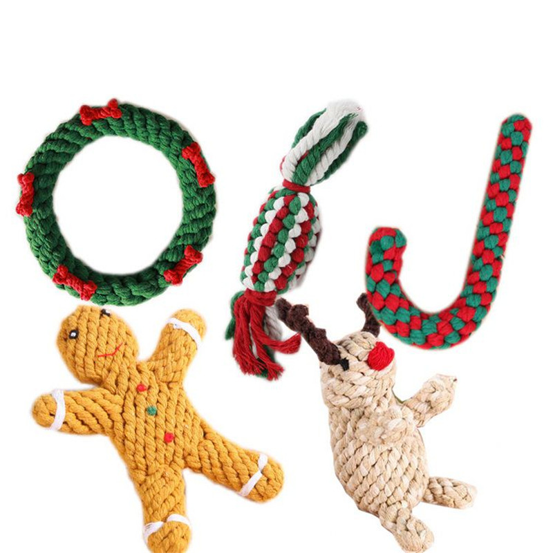 4 Pack Christmas Rope Pet <a href='/chew-toys/'>Chew Toys</a>